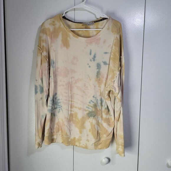 KNOX ROSE Women's M Sunflower Tie Dye Sweatshirt Lightweight Lounge Boho - Picture 2 of 9